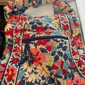 Vera Bradley Floral Quilted Backpack - Red, Blue, Cream